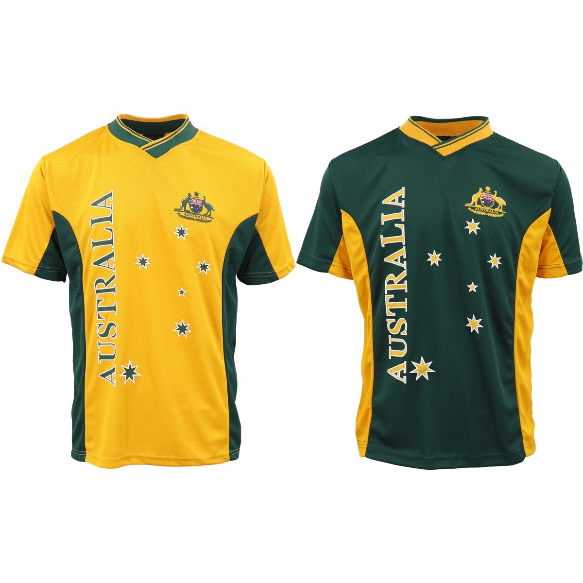 Adults Kids Men's Sports Soccer Rugby Jersy T Shirt Australia Day Polo Souvenir, Gold, XL