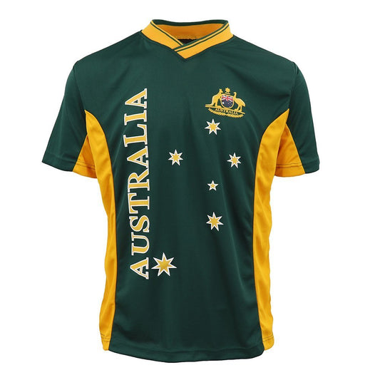 Adults Kids Men's Sports Soccer Rugby Jersy T Shirt Australia Day Polo Souvenir, Green, XL