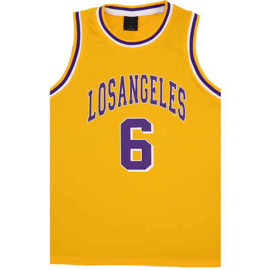 Kid's Basketball Jersey Tank Boys Sports T Shirt Tee Singlet Tops Los Angeles, Yellow - Los Angeles 6, 14